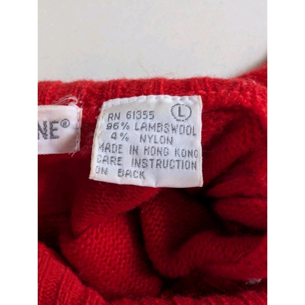 D.D. SLOANE Red Mock Neck Sweater | Lambswool Blend | Size Large | Essential... - Picture 4 of 13